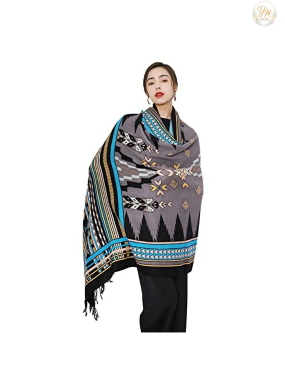 100% Merino Wool Pashmina Shawl for Women Extra Large Wrap